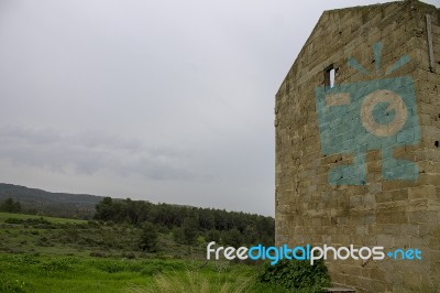 Ancient Building In Israel With Green View	 Stock Photo