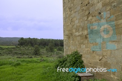 Ancient Building In Israel With Green View	 Stock Photo