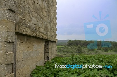 Ancient Building In Israel With Green View	 Stock Photo