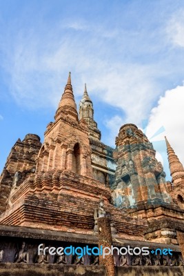 Ancient Chapel In Sukhothai Historical Park Stock Photo