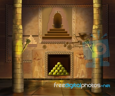 Ancient Egyptian Temple Interior. Image 3 Stock Image