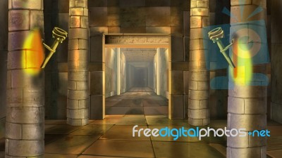 Ancient Egyptian Temple Interior. Image 4 Stock Image