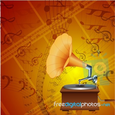 Ancient Gramaphone Stock Image