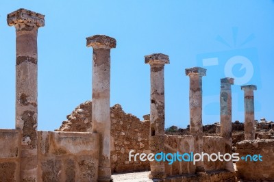 Ancient Greek Ruins In Paphos Cyprus Stock Photo