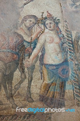 Ancient Mosaic From The House Of Aion In Paphos Cyprus Stock Photo