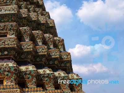 Ancient Pagoda At Wat Po Temple Stock Photo