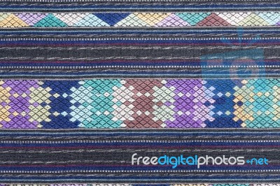 Ancient Pattern Style Thai Cotton Stock Photo