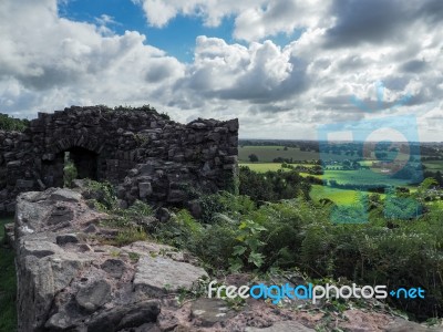 Ancient Ruins At Beeston Castle Stock Photo