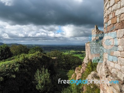 Ancient Ruins At Beeston Castle Stock Photo