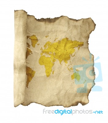 Ancient Scroll Map Stock Photo