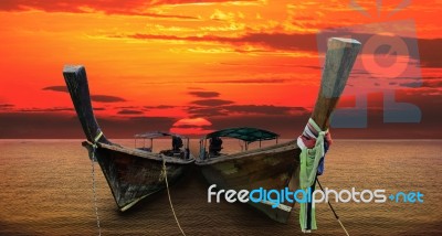 Andaman Long Tailed Boat Southern Of Thailand Stock Photo