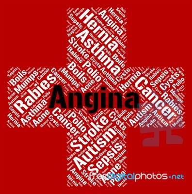 Angina Word Means Congestive Heart Failure And Ailment Stock Image