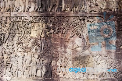 Angkor Wat Stylized Art Of Ancient Stock Photo