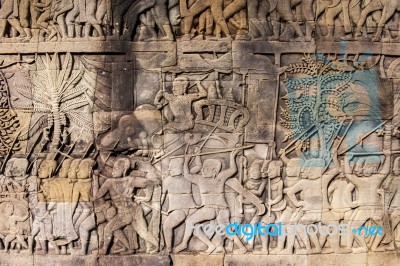 Angkor Wat Stylized Art Of Ancient Stock Photo