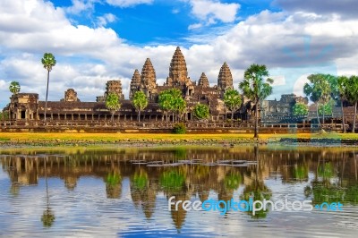 Angkor Wat Temple, Siem Reap In Cambodia Stock Photo