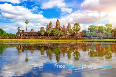 Angkor Wat Temple, Siem Reap In Cambodia Stock Photo