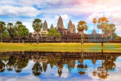 Angkor Wat Temple, Siem Reap In Cambodia Stock Photo