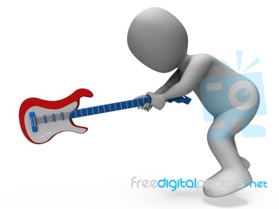 Angry Aggressive Guitarist Smashing Guitar Shows Rocker Rock Mus… Stock Image