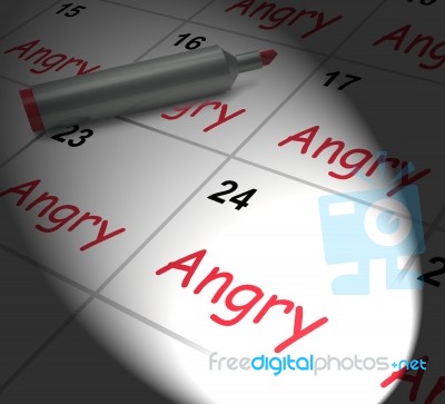 Angry Calendar Displays Fury Rage And Resentment Stock Image