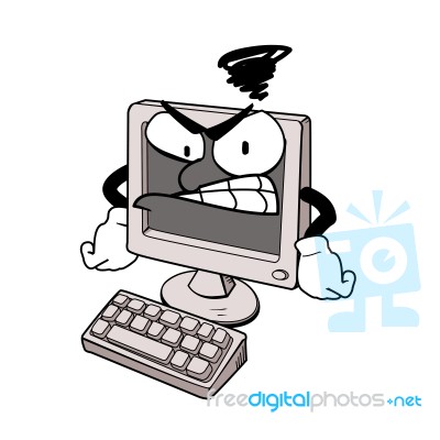 Angry Computer Stock Image