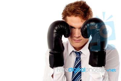 Angry Corporate Guy In Action Stock Photo