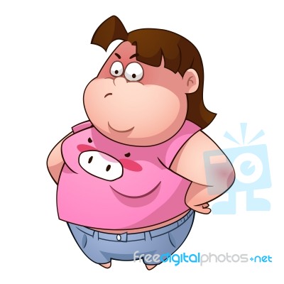 Angry Fatty Women Stock Image