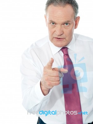 Angry Middle Aged Businessman Stock Photo