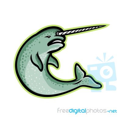 Angry Narwhal Mascot Stock Image