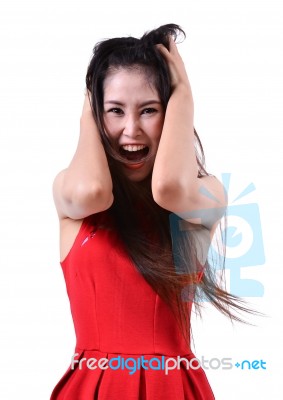 Angry Pretty Women Stock Photo