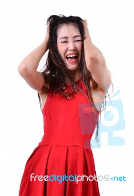 Angry Pretty Women Stock Photo