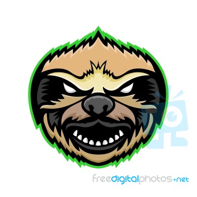 Angry Sloth Mascot Stock Image