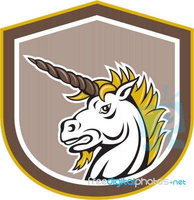 Angry Unicorn Head Cartoon Stock Image