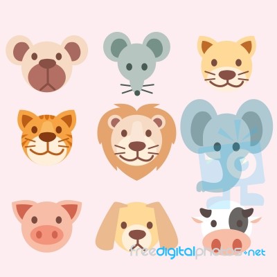 Animal's Heads Stock Image