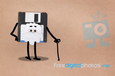 Animated Floppy Disk Concept Stock Photo