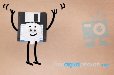 Animated Floppy Disk Concept Stock Photo