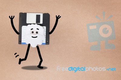 Animated Floppy Disk Concept Stock Photo