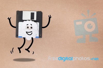 Animated Floppy Disk Concept Stock Photo