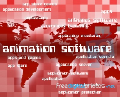 Animation Software Indicating Text Shareware And Motion Stock Image