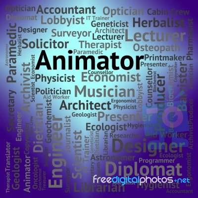 Animator Job Represents Word Hire And Career Stock Image