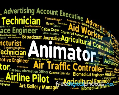 Animator Job Shows Animators Occupations And Employee Stock Image