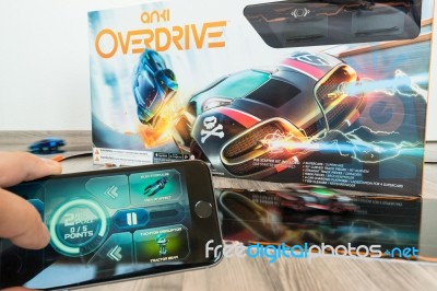 Anki Overdrive Toy Car Racing Stock Photo