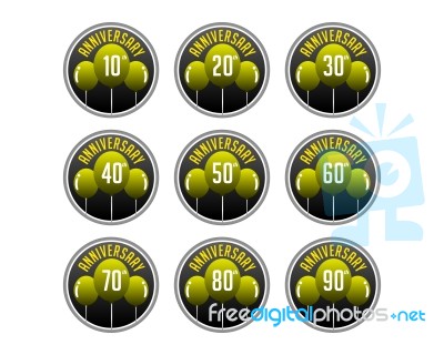 Anniversary Badges Collection Stock Image