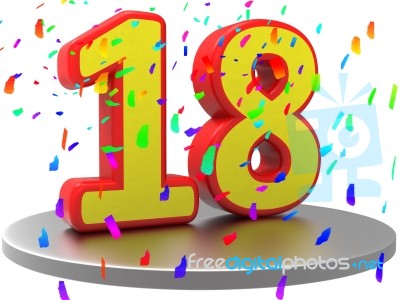 Anniversary Eighteen Represents Birthday Party And 18th Stock Image