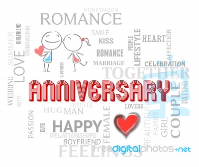 Anniversary Words Mean Loving Affection And Romance Stock Image