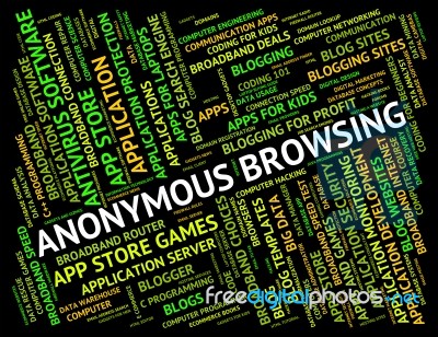 Anonymous Browsing Indicates Browser Undesignated And Unidentifi… Stock Image