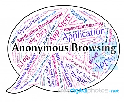 Anonymous Browsing Indicates Word Mystery And Unnamed Stock Image