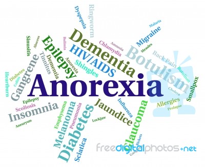 Anorexia Illness Represents Sickly Looking And Afflictions Stock Image