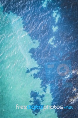 Ansons Bay From Above, Located Near Bay Of Fires On The North-east Coast Of Tasmania Stock Photo