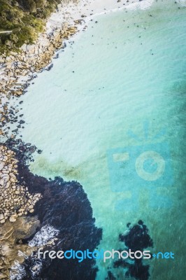 Ansons Bay From Above, Located Near Bay Of Fires On The North-east Coast Of Tasmania Stock Photo