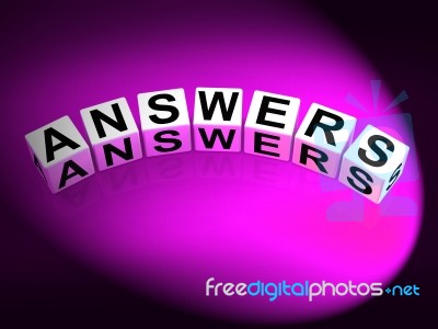 Answers Dice Represent Responses And Solutions To Questions Stock Image